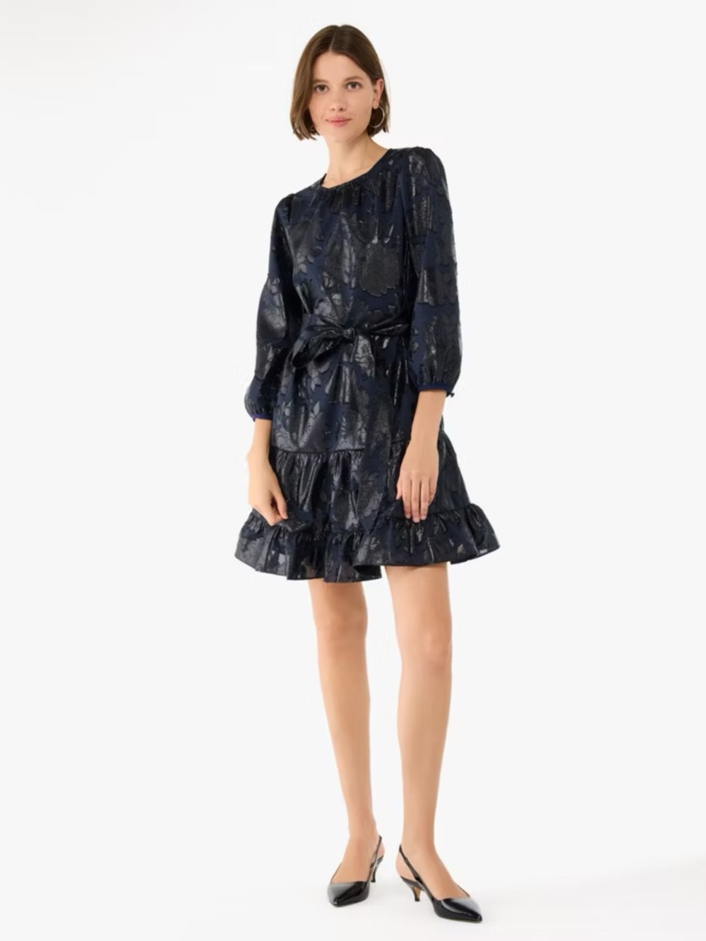 Kate Spade Full Bloom Metallic Shift Dress size M
